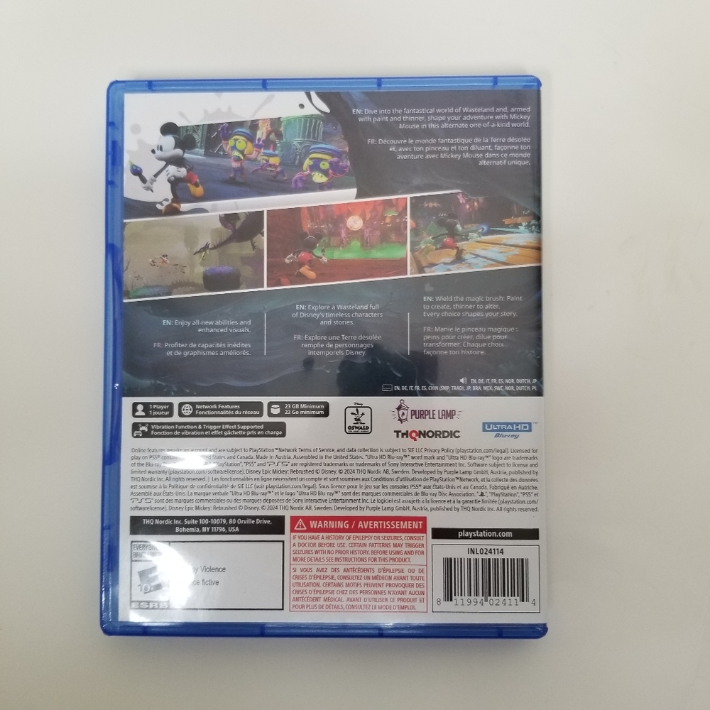 Disney Epic Mickey: Rebrushed - Sony PlayStation 5 Game With Inserts - Picture 4 of 4